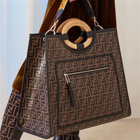 fendi straw tote|fendi runaway shopper tote.